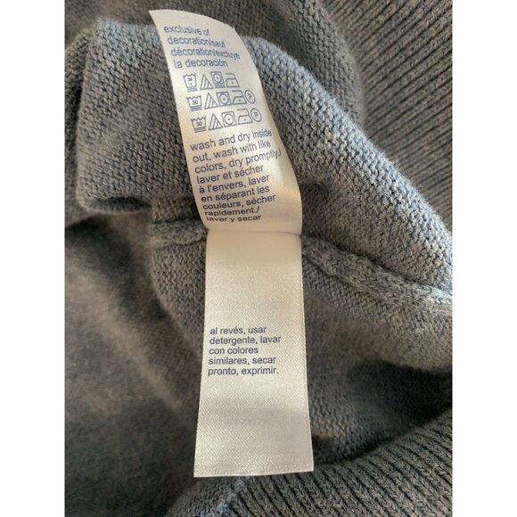 Tommy Hilfiger Sweater Men’s Large Blue Quarter-Zip Long-Sleeve Mock Neck Preppy - Picture 8 of 9